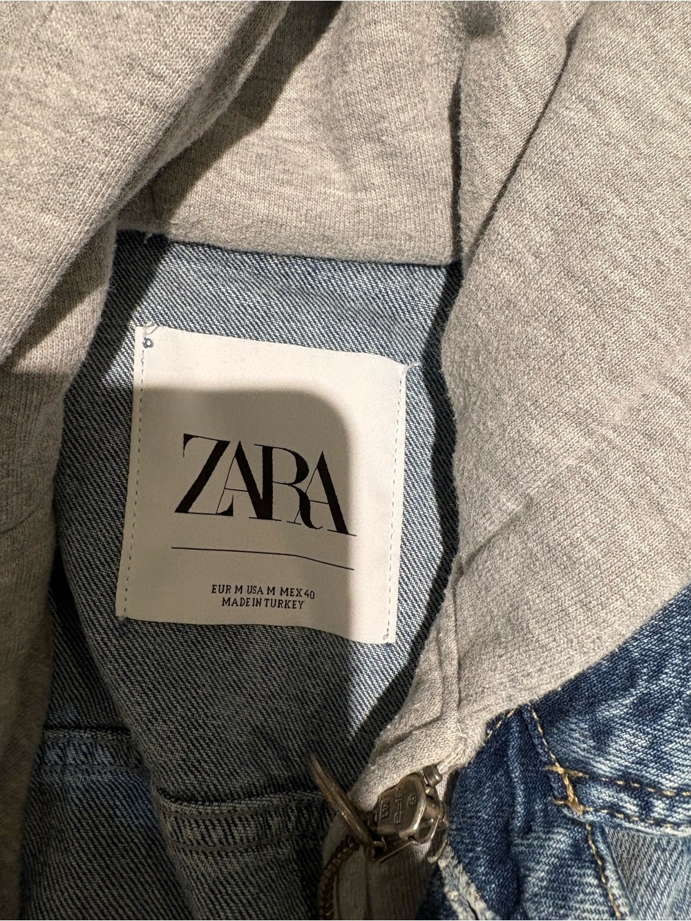Men’s Denim & Gray Hoodie Jacket - Picture 4 of 5